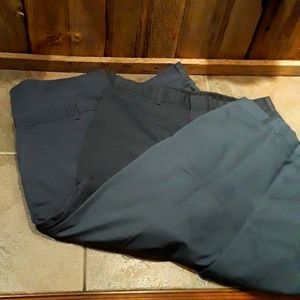 3 pairs Haggar work pants 34w x 31 blue